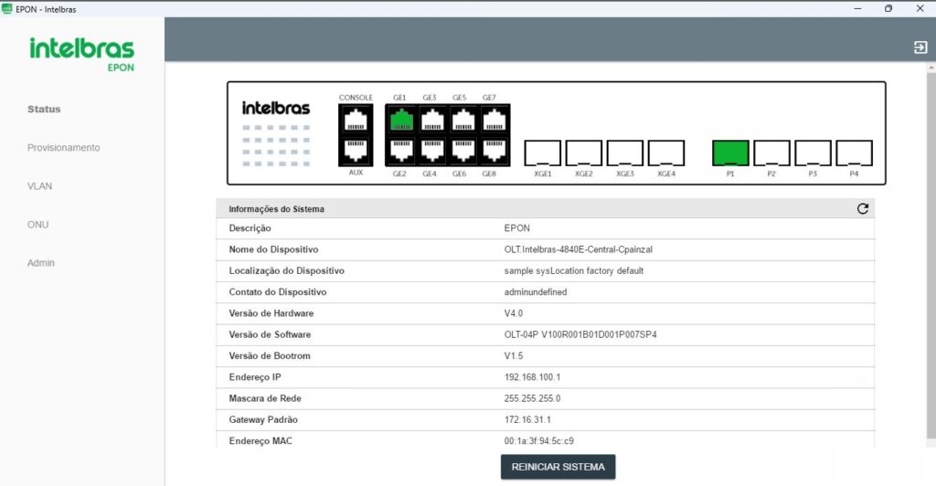OLT Intelbras 4840E EPON